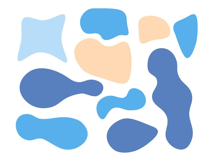 PSD forme astratte colorate forme fluide disegnate a mano forme organiche forme vettoriali elementi senza cuciture