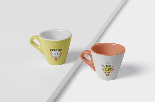 PSD forme de cône de maquette de tasse à expresso