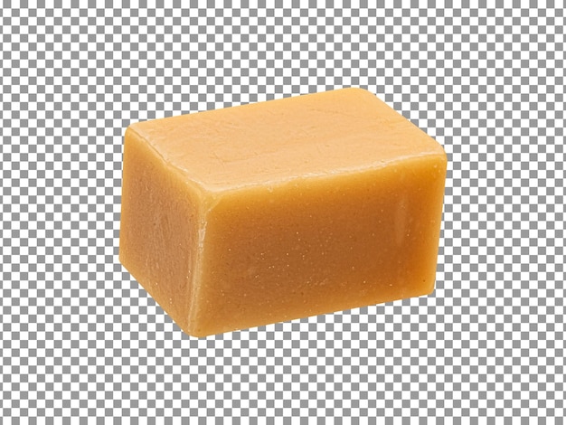 Forme de cube de bonbons au caramel 1 isolé sur fond transparent
