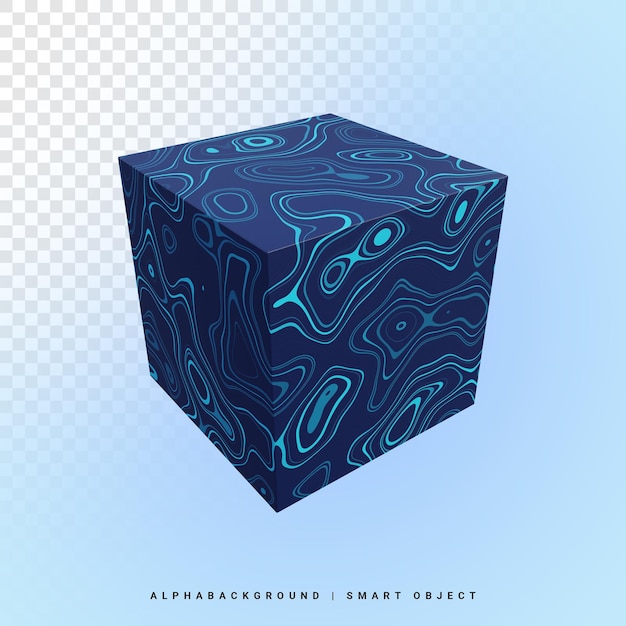 forme cube, à, texture, 3d, illustration