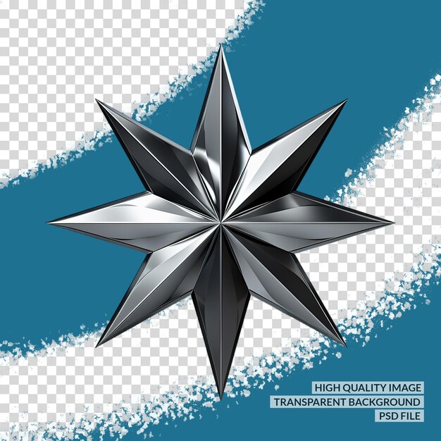 PSD forme d'étoile 3d clipart png fond isolé transparent