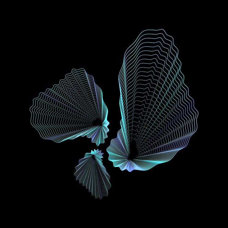 PSD forme geometriche astratte con linee al neon