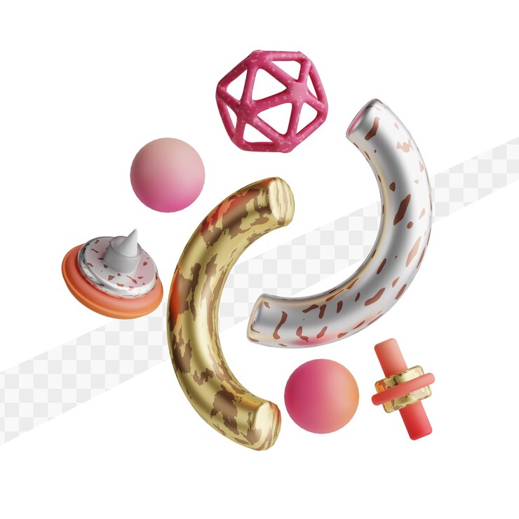 PSD forme geometriche astratte illustrazione di rendering 3d