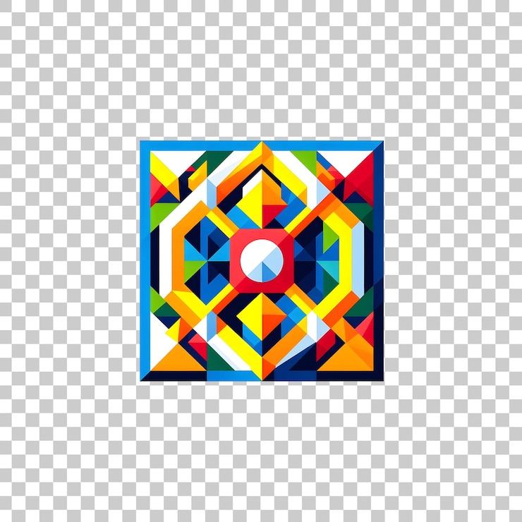 PSD forme geometriche colorate quadrato isolato su sfondo trasparente