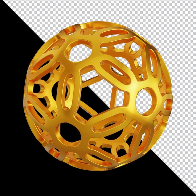 Forme geometriche dorate in composizione 3D astratta