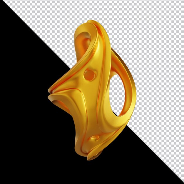 Forme geometriche dorate in composizione 3D astratta