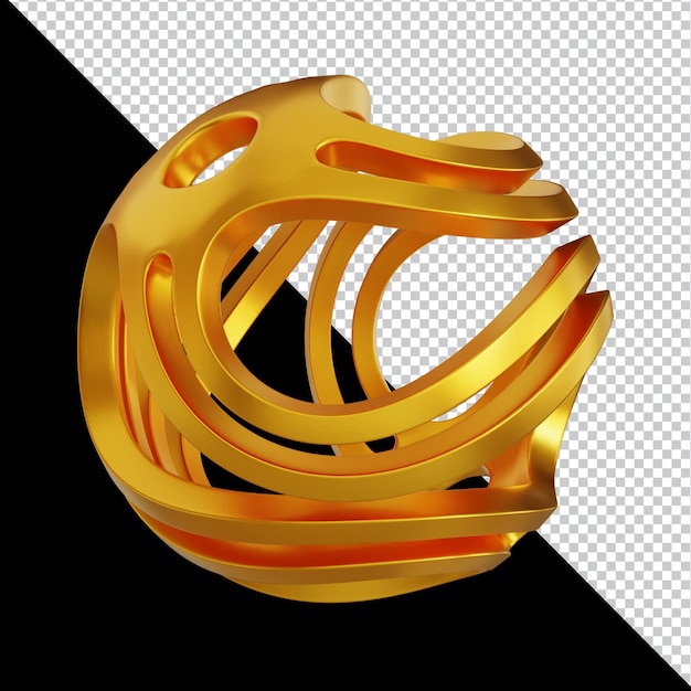 Forme geometriche dorate in composizione 3D astratta