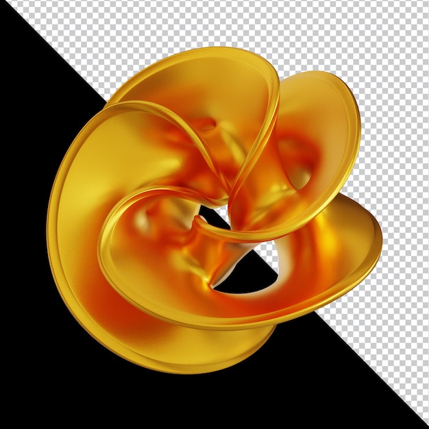 Forme geometriche dorate in composizione 3D astratta