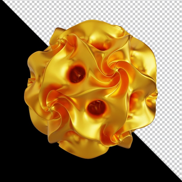Forme geometriche dorate in composizione 3D astratta