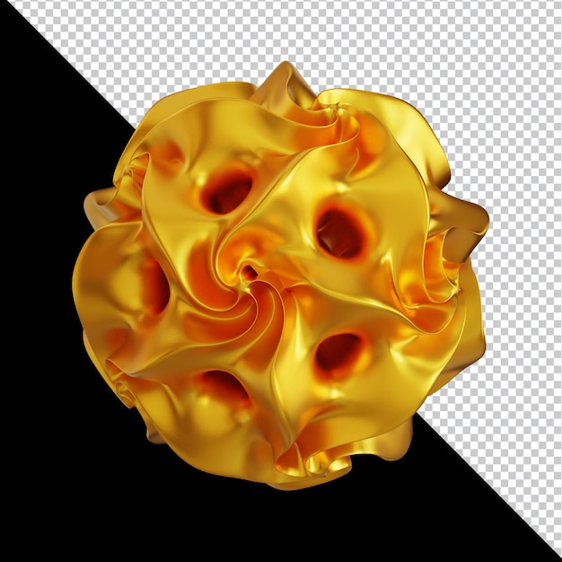 Forme geometriche dorate in composizione 3D astratta