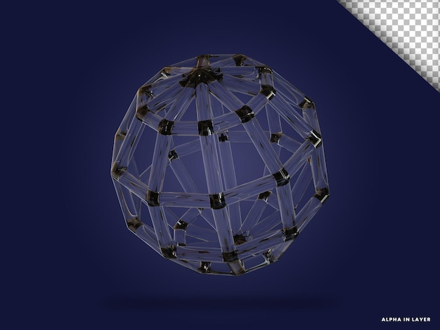 forme géométrique abstraite en verre transparent forme rendue en 3D moderne