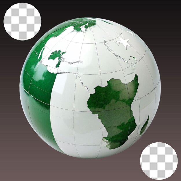 PSD forme de globe 3d sur fond transparent