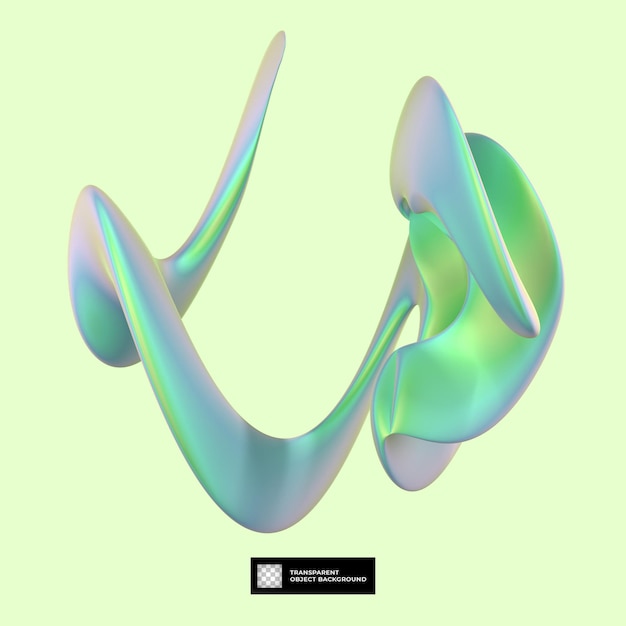 forme holographique abstraite de rendu 3d