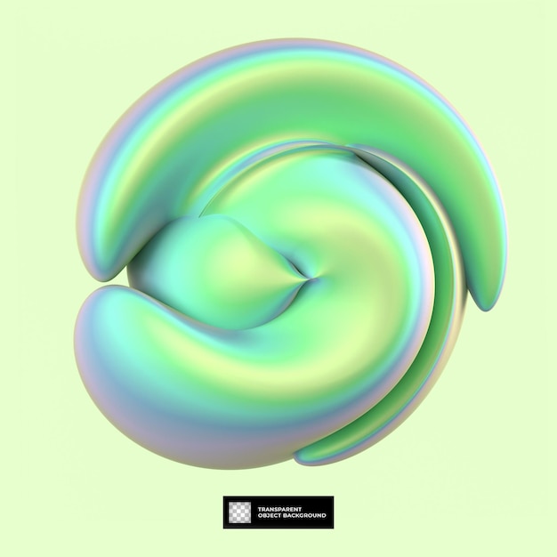 forme holographique abstraite de rendu 3d