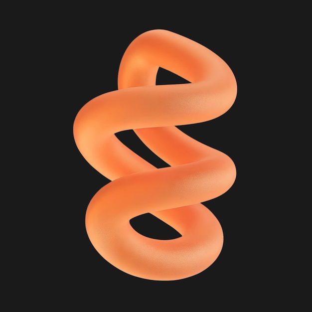 Forme de tourbillon 3D orange sur noir
