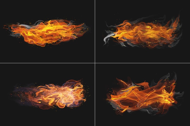 Forme transparente de flamme de feu abstrait