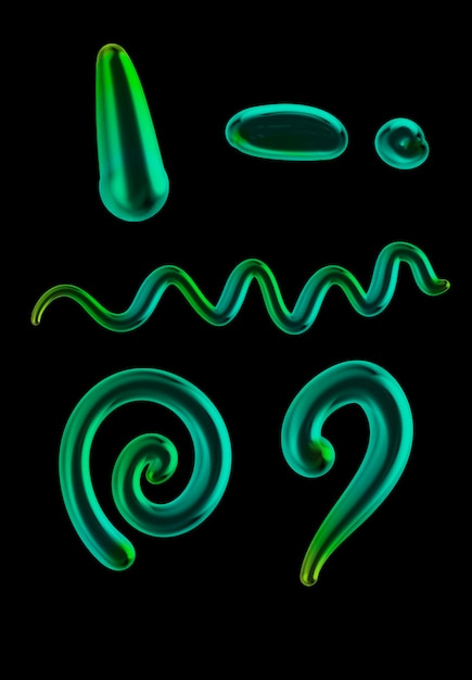 Formes abstraites 3D gradient vert