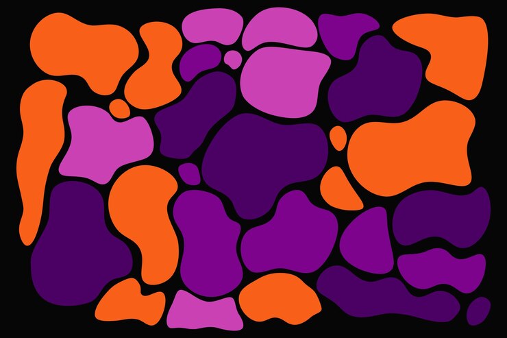 PSD des formes abstraites colorées, fluides, dessinées à la main, des formes organiques, des formes vectorielles, des éléments créatifs, sans couture.