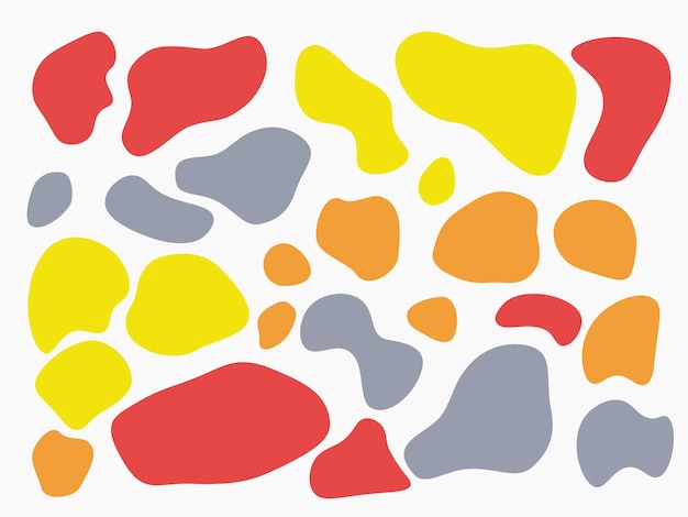 Des formes abstraites colorées, fluides, dessinées à la main, des formes organiques, des formes vectorielles, des éléments créatifs, sans couture.