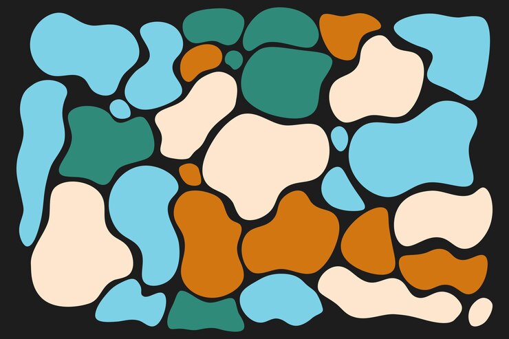 PSD des formes abstraites colorées, des formes fluides dessinées à la main, des formes organiques, des formes vectorielles, des éléments créatifs, des psd sans couture.