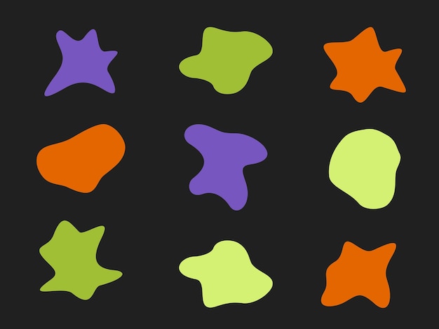 formes abstraites colorées, formes fluides dessinées à la main, formes organiques, formes vectorielles, éléments sans couture