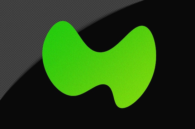 Formes abstraites Elément de gradient granuleux transparent avec modèle de couleur vert néon design psd png