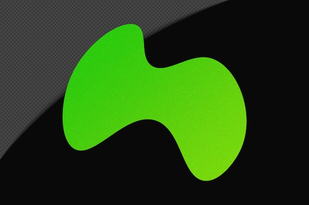 Formes abstraites Elément de gradient granuleux transparent avec modèle de couleur vert néon design psd png