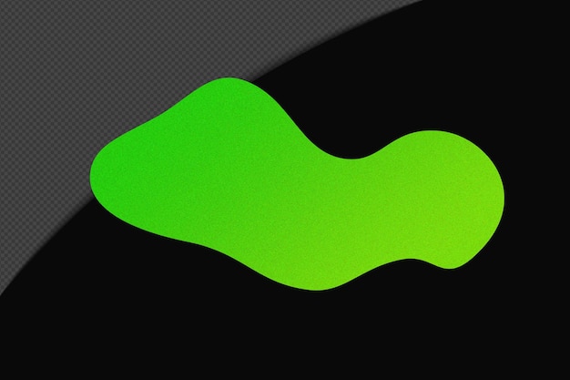 Formes abstraites Elément de gradient granuleux transparent avec modèle de couleur vert néon design psd png