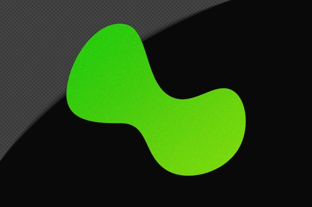 Formes abstraites Elément de gradient granuleux transparent avec modèle de couleur vert néon design psd png