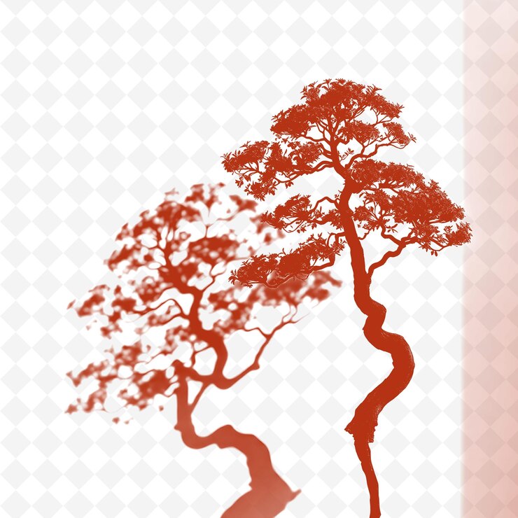 PSD les formes détaillées du bonsai évoquent le désespoir.