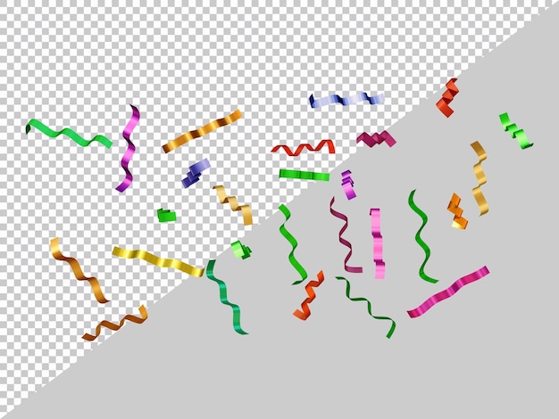 PSD formes géométriques de confettis de fête tombant avec un style moderne 3d