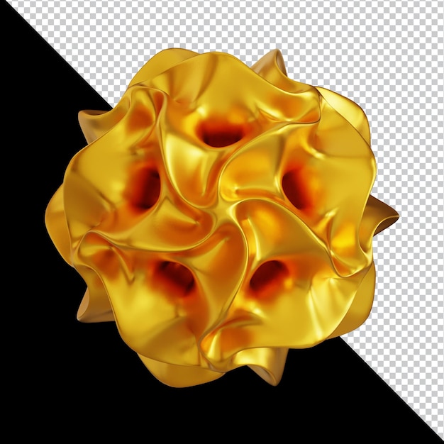 Les formes géométriques dorées dans la composition 3D abstraite
