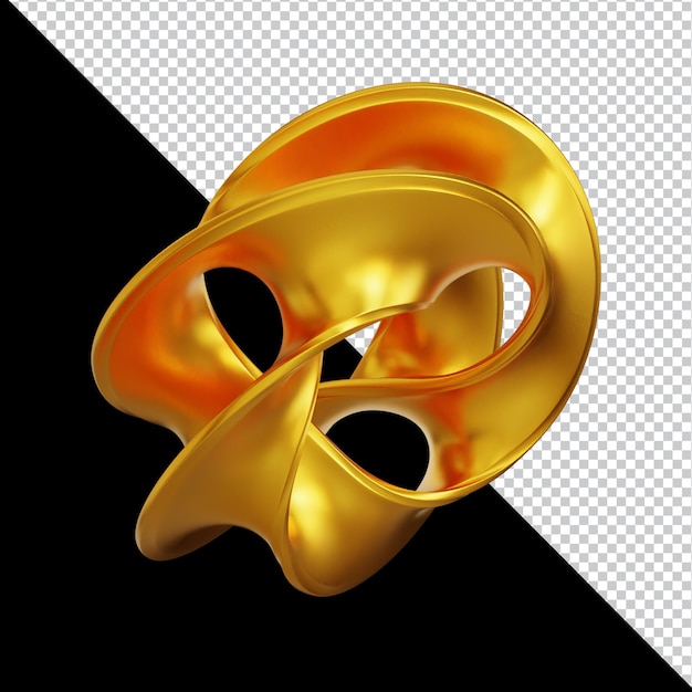 Les formes géométriques dorées dans la composition 3D abstraite