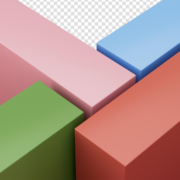 Formes géométriques pastel abstraites Blocs rectangulaires idéaux pour les arrière-plans et les illustrations 3D du podium