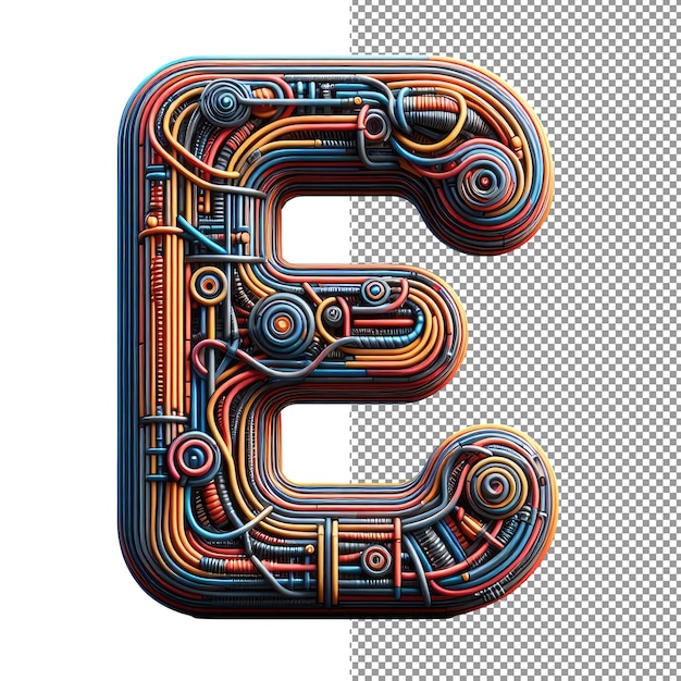 PSD formes de lettres futuristes en 3d alphabet isolé