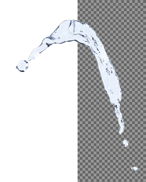 Formform Tropfen Wasser spritzt in Tropfen Wasser Angriff flattert in der Luft und stoppt Bewegung Gefrier Schuss Splash Wasser für Textur grafische Ressourcen Elemente Weißer Hintergrund isoliert