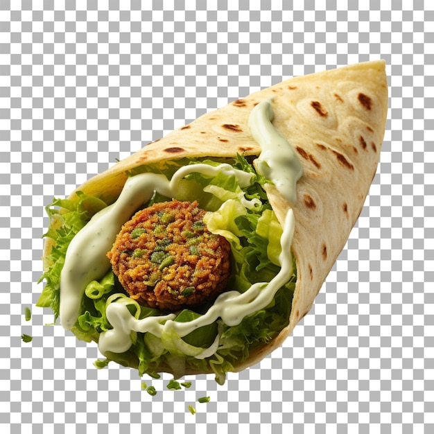 PSD forra de falafel em fundo transparente