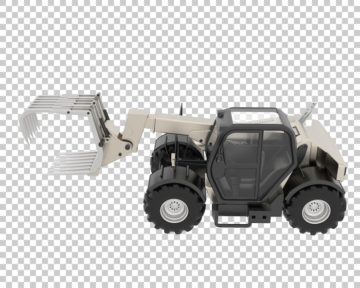 PSD forstmaschine auf transparentem hintergrund 3d-darstellung
