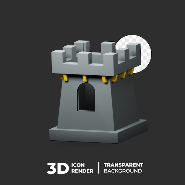 Fortaleza de roca de icono 3D