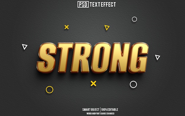 forte effetto di testo font tipografia modificabile testo 3d