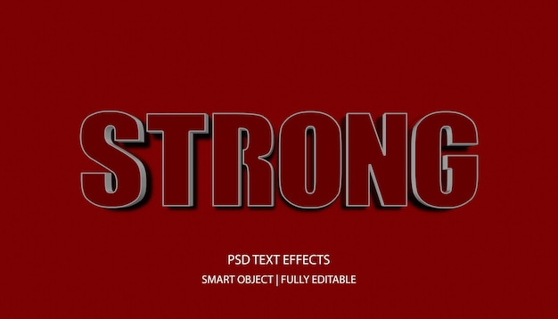 Forte modello di effetto di testo modificabile in stile 3D PSD