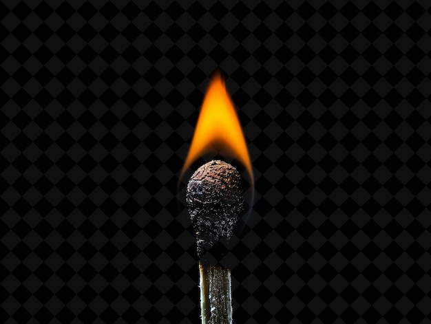 un fósforo ardiente contra un fondo negro con un fondo negro