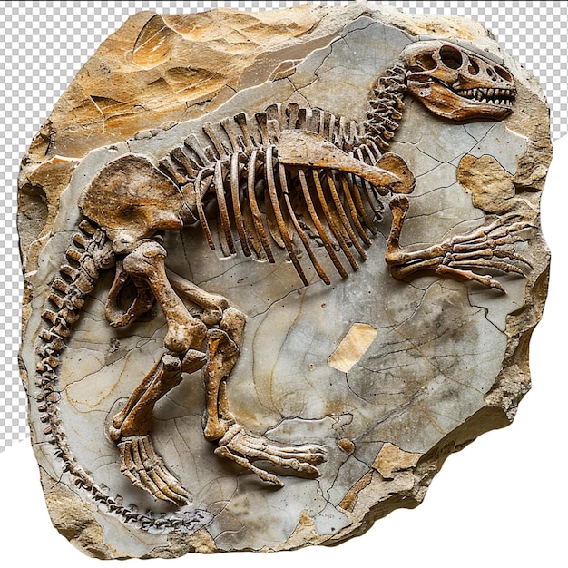 Un Fossile De Dinosaure Avec Un Dinosaure Dessus