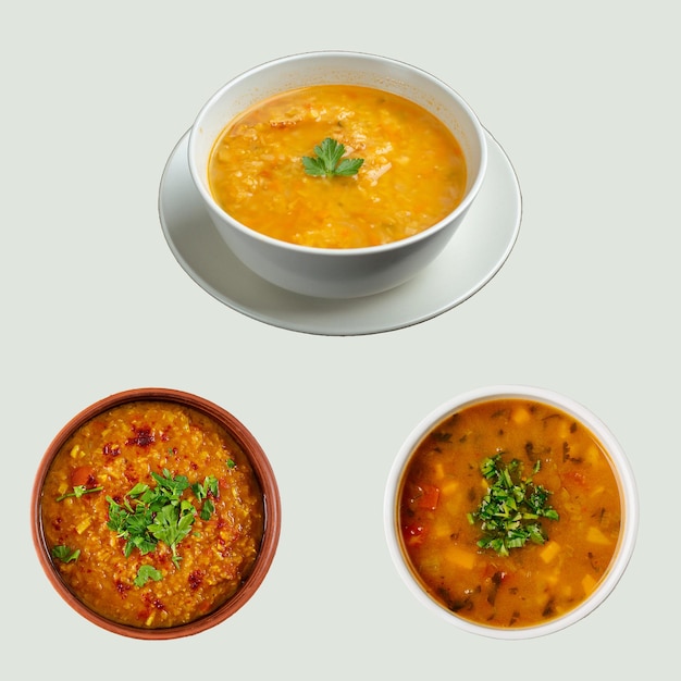Foto 005 Hochwertige traditionelle indische Suppe auf einem transparenten Hintergrund