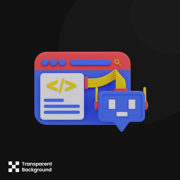 Foto 3D-Illustration Erstellen von Chatbot 3D-Symbol 3D-Element Grafische Elemente Design-Element 3D-Rendering