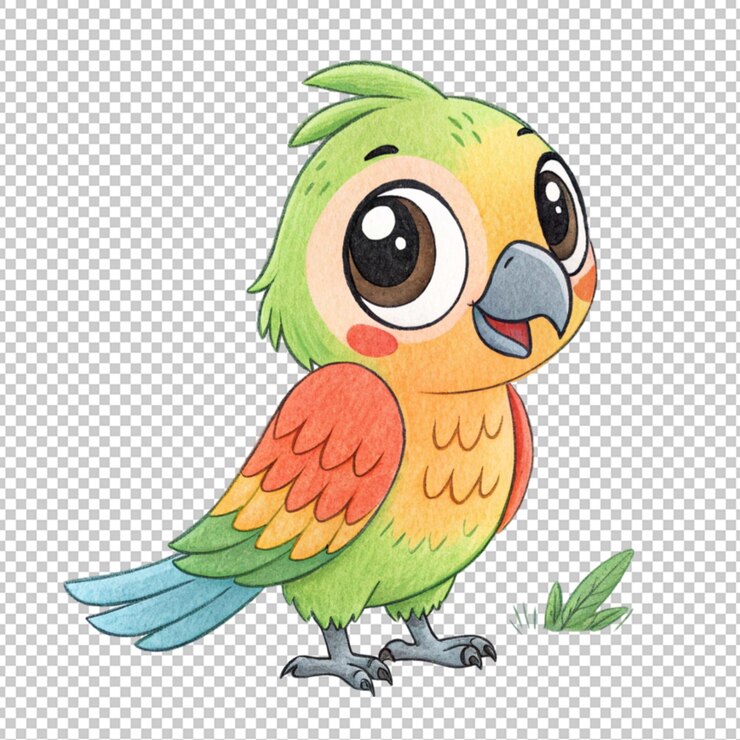 PSD una foto 3d de kawaii en formato png sobre un fondo transparente