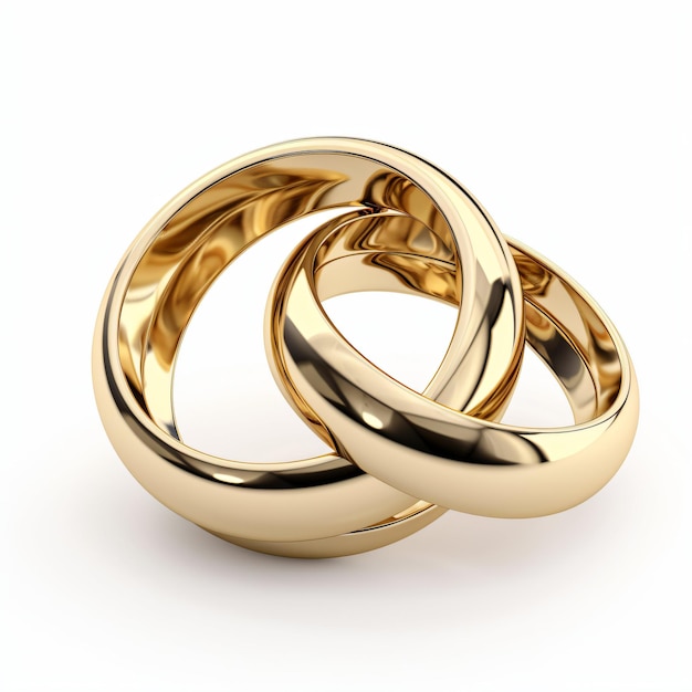 PSD foto aislada de estudio de anillos de bodas de oro