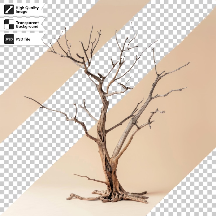 PSD una foto de un árbol y la imagen de un árbol seco