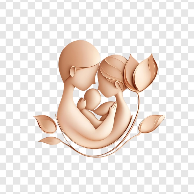 PSD una foto de un bebé y flores con un corazón en ella