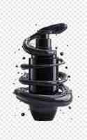 PSD una foto en blanco y negro de una botella de spray y un tubo de líquido negro